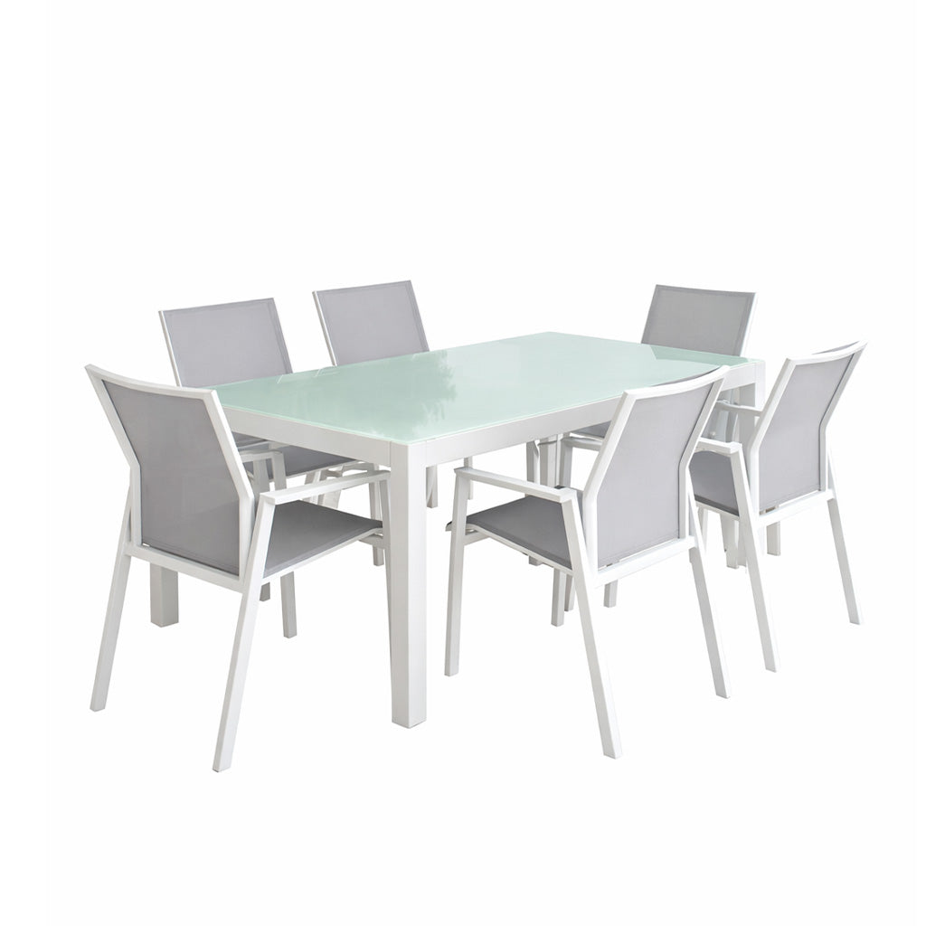 Comedor Pino blanco + 4 sillones Azucena