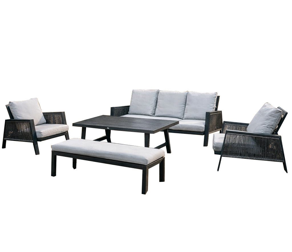 Set Margarita antracita + banco